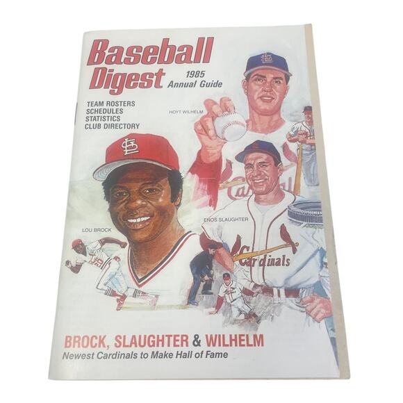 Vintage 1985 Baseball Digest Annual Guide Brock Slaughter Wilhelm Cardinals - Picture 1 of 2